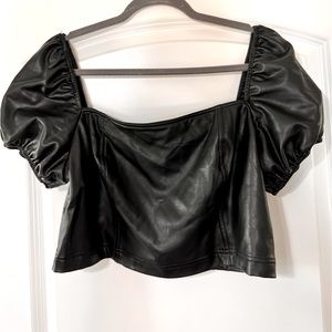 Never worn 7 For All Mankind Faux Leather Top